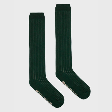 Vegan dark green knee-high socks