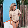 Vegan slogan t-shirt chocolate brown