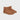Vegan ugg-like ankle boots in caramel brown faux suede