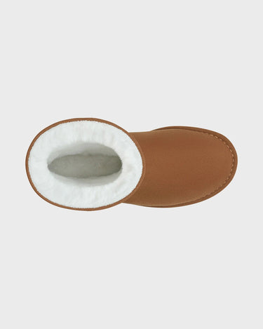 Vegan winter boots caramel brown with faux fur