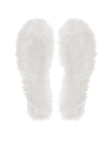 White vegan faux fur insoles – warm and cruelty-free shoe comfort