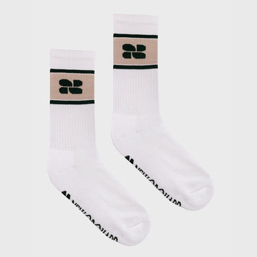 White vegan sports terry socks