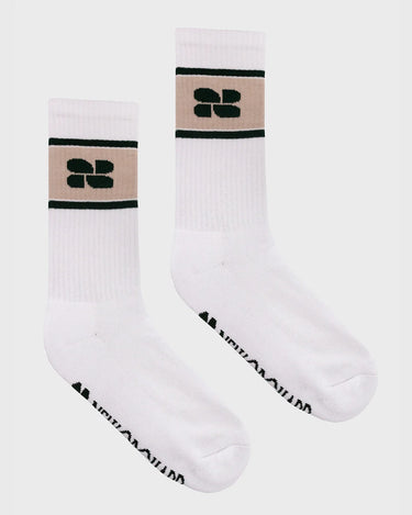 White vegan sports terry socks