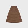 Brown vegan winter skirt made from recycled materials with quilted, padded design. - The New Orchard - Brown / S