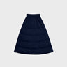 Navy blue quilted skirt with elastic waistband made from vegan recycled materials. - The New Orchard - Navy Blue / S