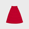 Vivid red vegan winter skirt made from recycled materials with a quilted design. - The New Orchard - Vivid Red / S